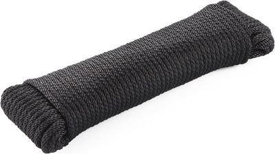 Cuerda poliéster Dacron negra 1/4pulg 100pies resistente UV