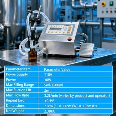 Máquina llenadora de botellas 0.2 a 118 oz con control digital