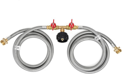 Adaptador manguera propano acero inox 5ft 2 vías