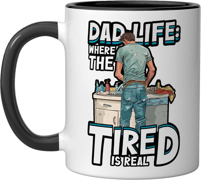 Taza de cerámica para papá con frase divertida Negro/Blanco