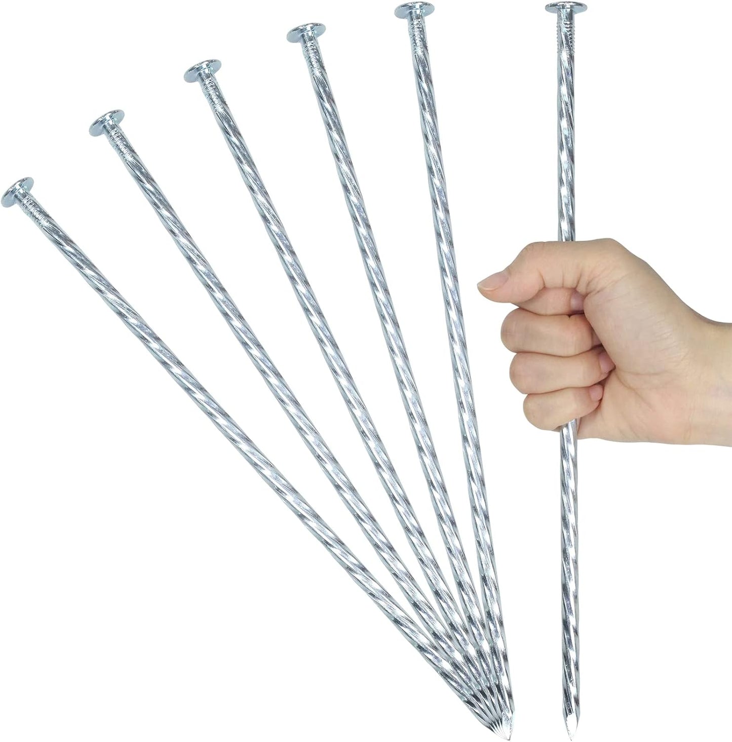 Estacas galvanizadas 12pulg anclaje paisaje césped artificial