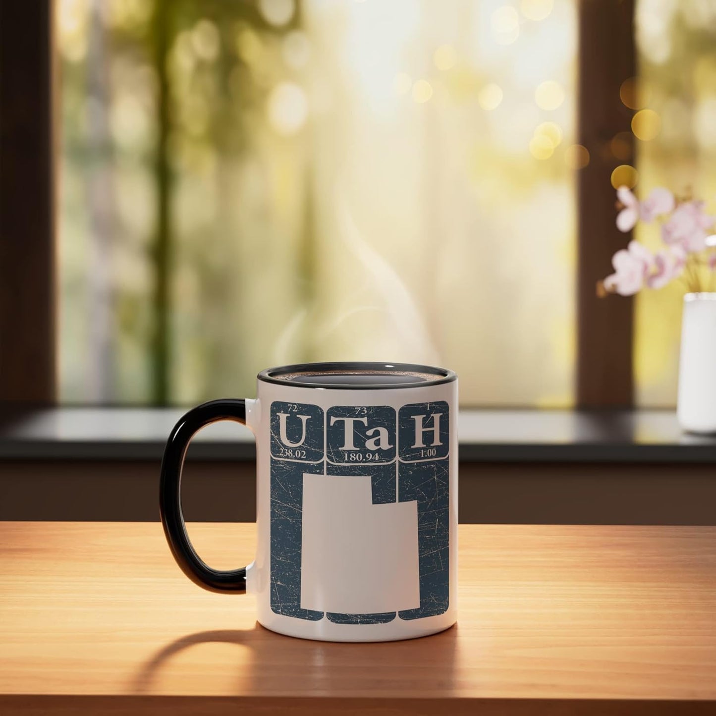 Taza retro de cerámica con mapa del estado de Utah