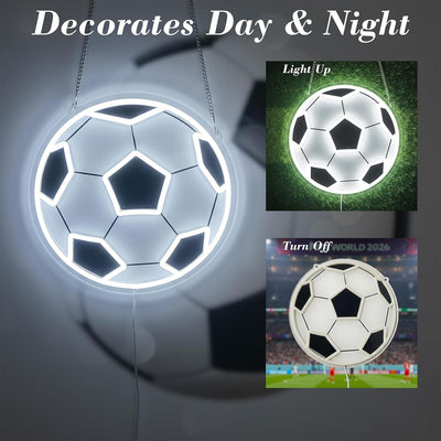 Letrero neón fútbol LED regulable 12.6x12.6pulg