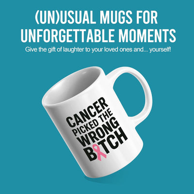 Taza cerámica 11oz blanco regalo motivacional para cáncer de mama