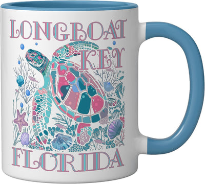 Taza de cerámica LONGBOAT KEY FL Tortuga Lover colorida