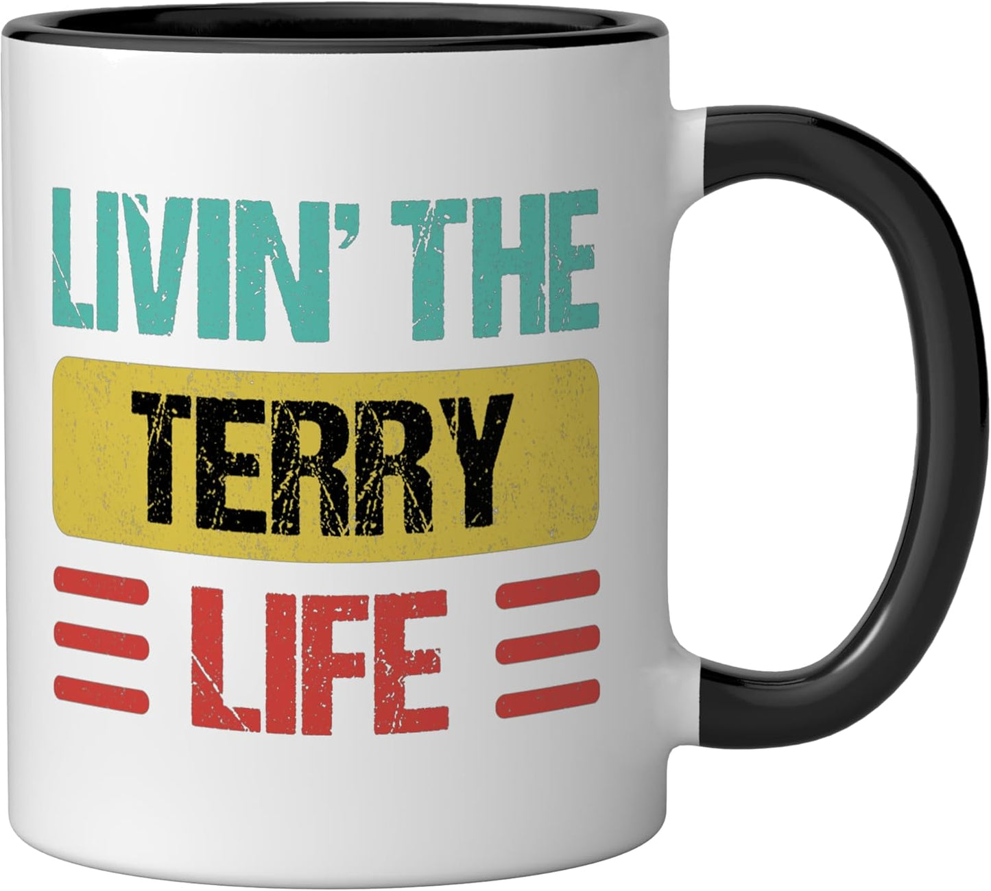 Taza cerámica Terry negra/blanca