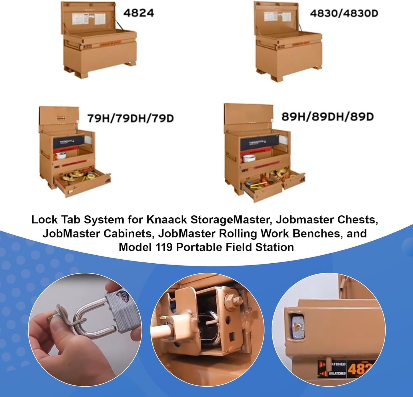 Sistema pestañas bloqueo comp Knaack StorageMaster