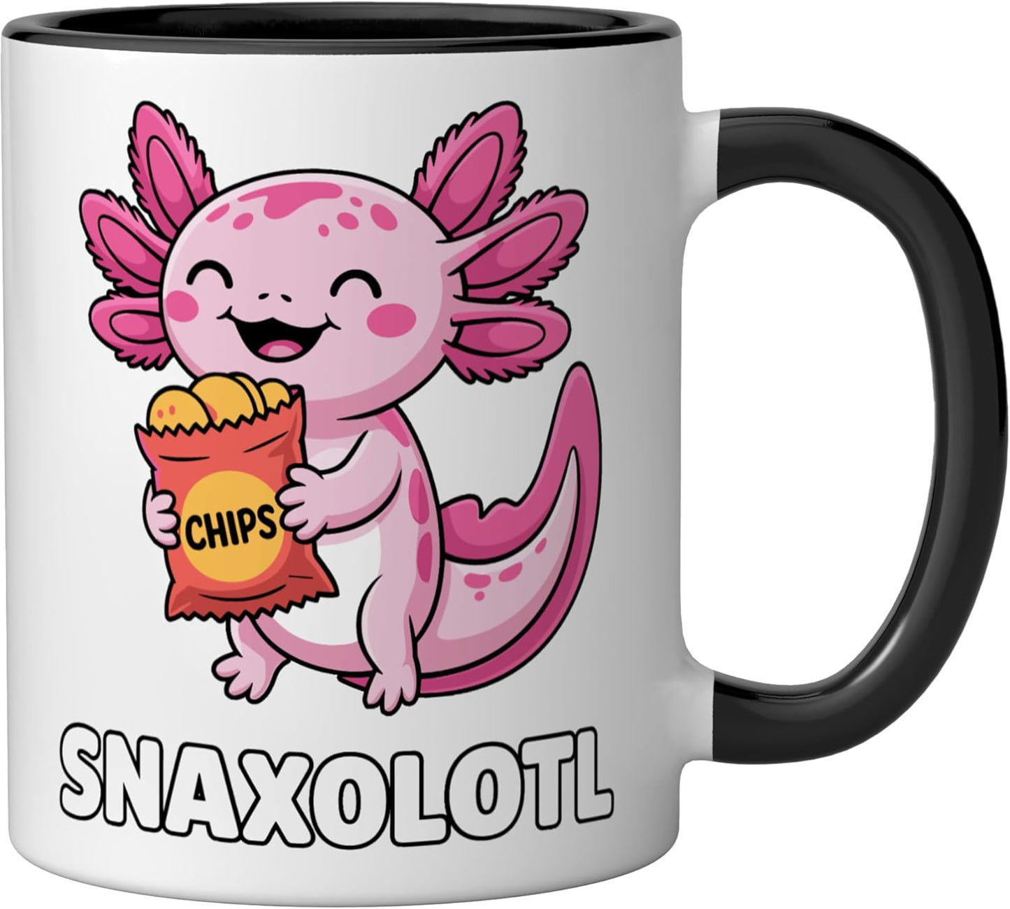 Taza Cerámica Axolotl Graciosos Negro/Blanco