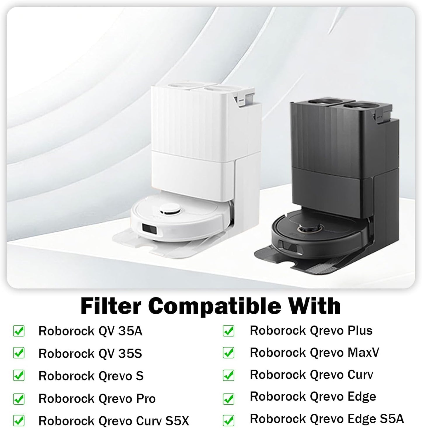 Filtro HEPA Roborock QV35A Qrevo Pro paquete 4