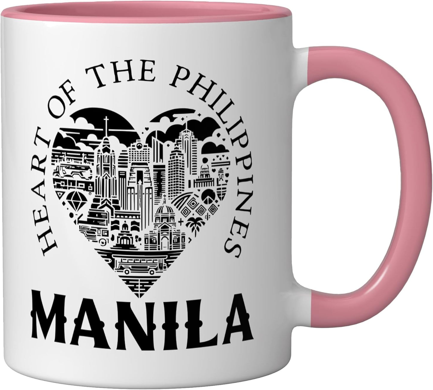 Taza Cerámica Filipinas Manila Rosa/Blanco