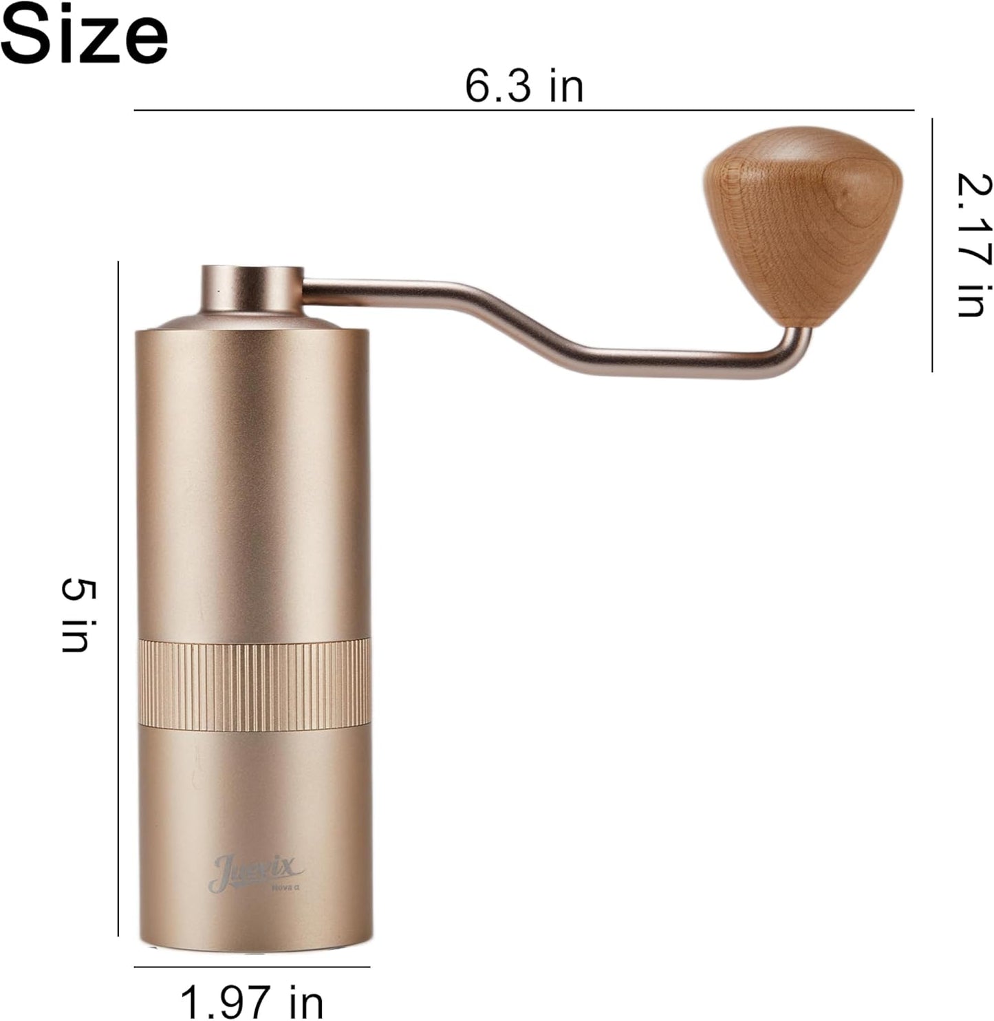 Molinillo café manual acero inox CNC ajustable para viaje