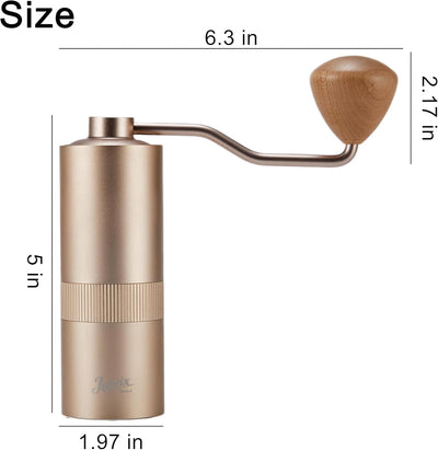 Molinillo café manual acero inox CNC ajustable para viaje