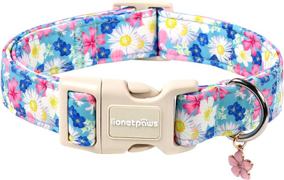 Collar floral perro con flores margarita hebilla plástico ajustable