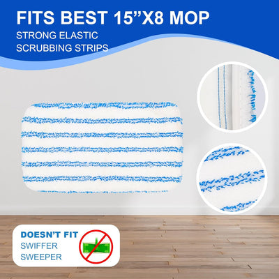 4 Pzas Almohadillas Mopa Microfibra 15x8pulg Comp Pisos Madera