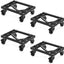 Set 4 carros ruedas giratorias bloqueables para garaje color negro