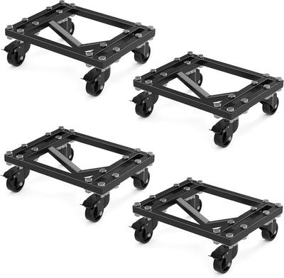 Set 4 carros ruedas giratorias bloqueables para garaje color negro