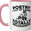 Taza Cerámica Literatura Poesía Rosa/Blanca