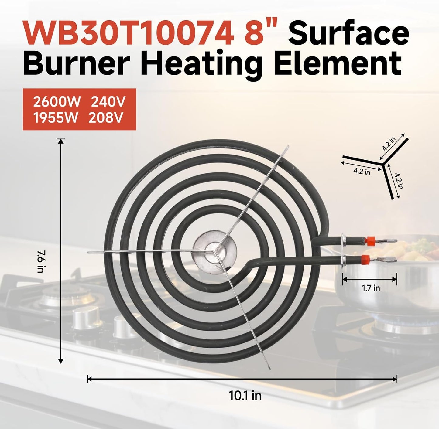 Elemento calefactor 8pulg 5vueltas comp GE Hotpoint