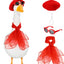 Juego 3 Pzas Disfraz Ganso Francés 50s 23x17pulg Cemento Rojo