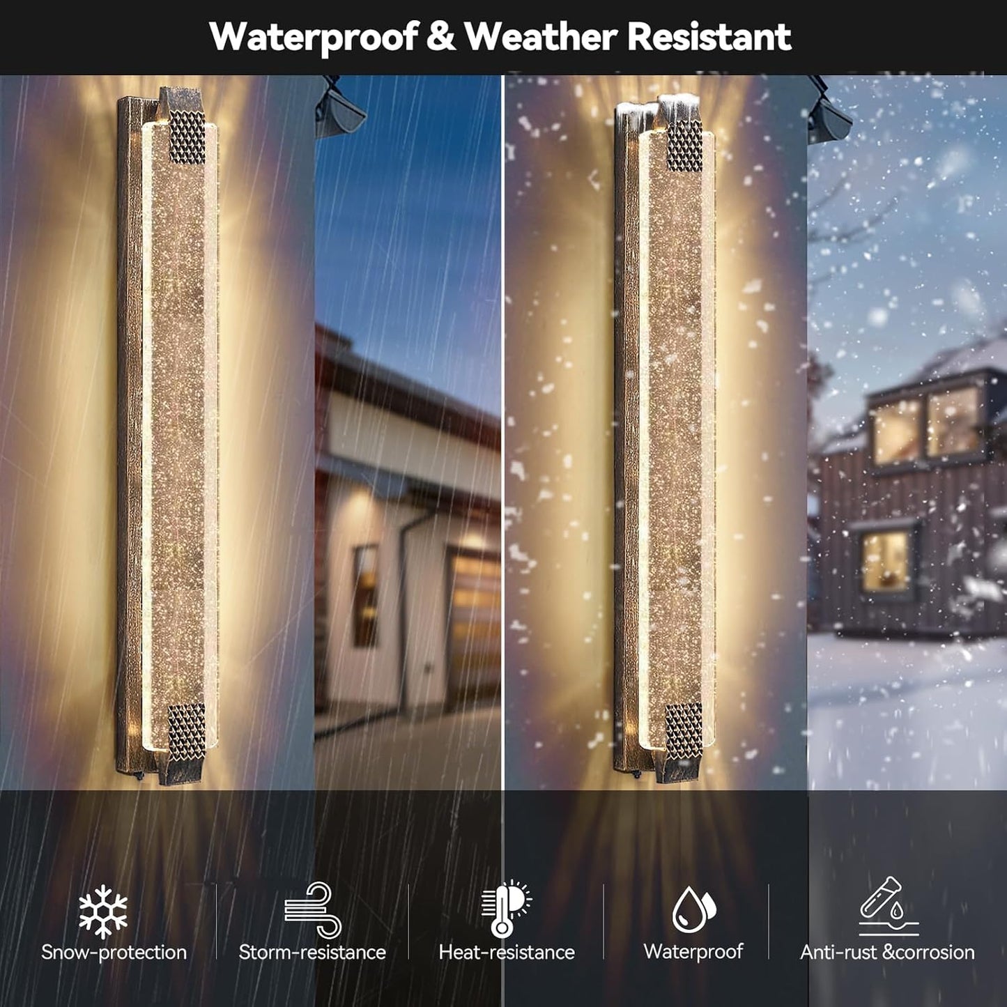 Luz exterior porche LED impermeable soporte pared bronce