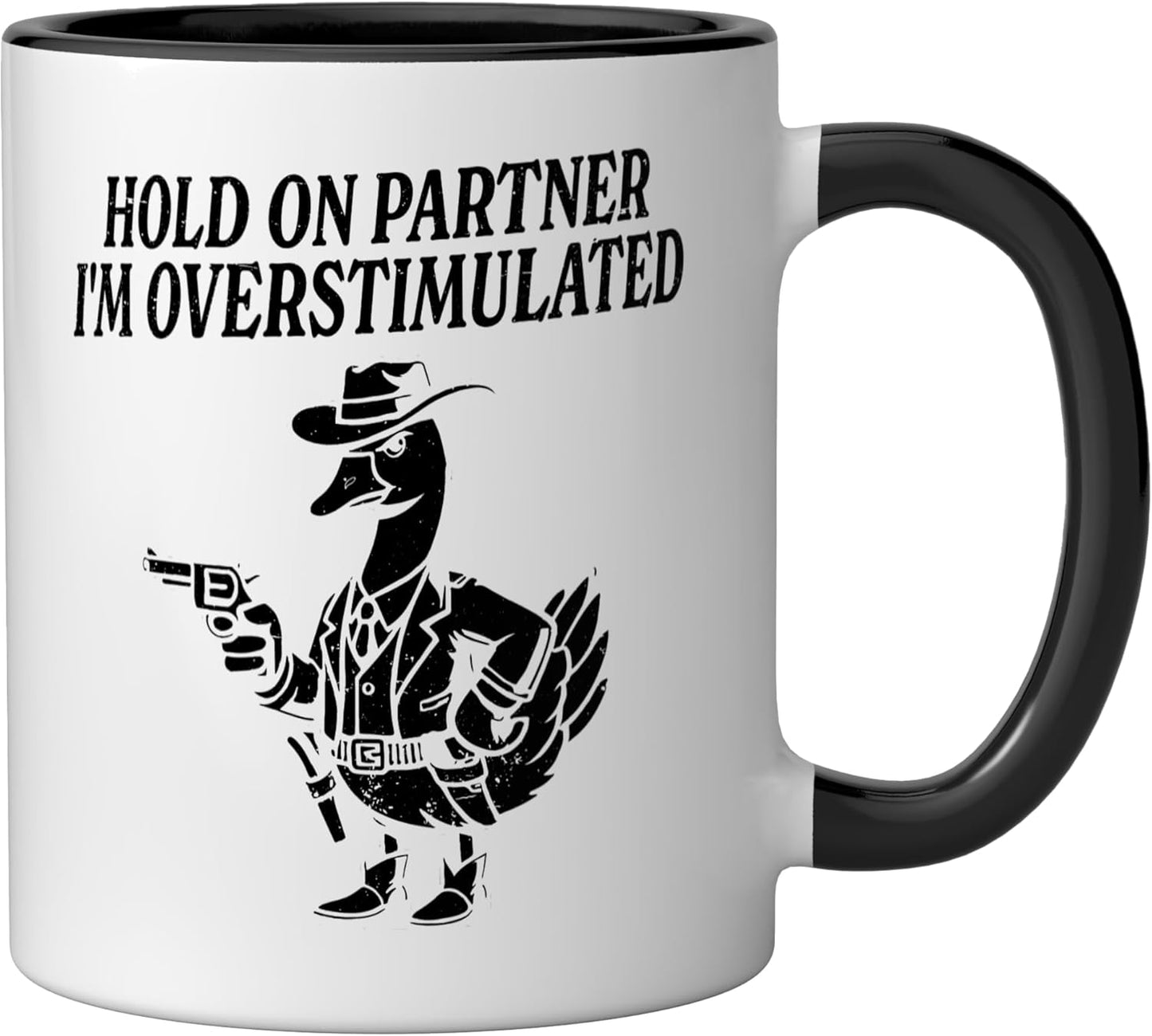 Taza Cerámica Tiro al Pavo Negro/Blanco