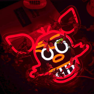 Letrero neón Fox luces LED para decoración sala juegos
