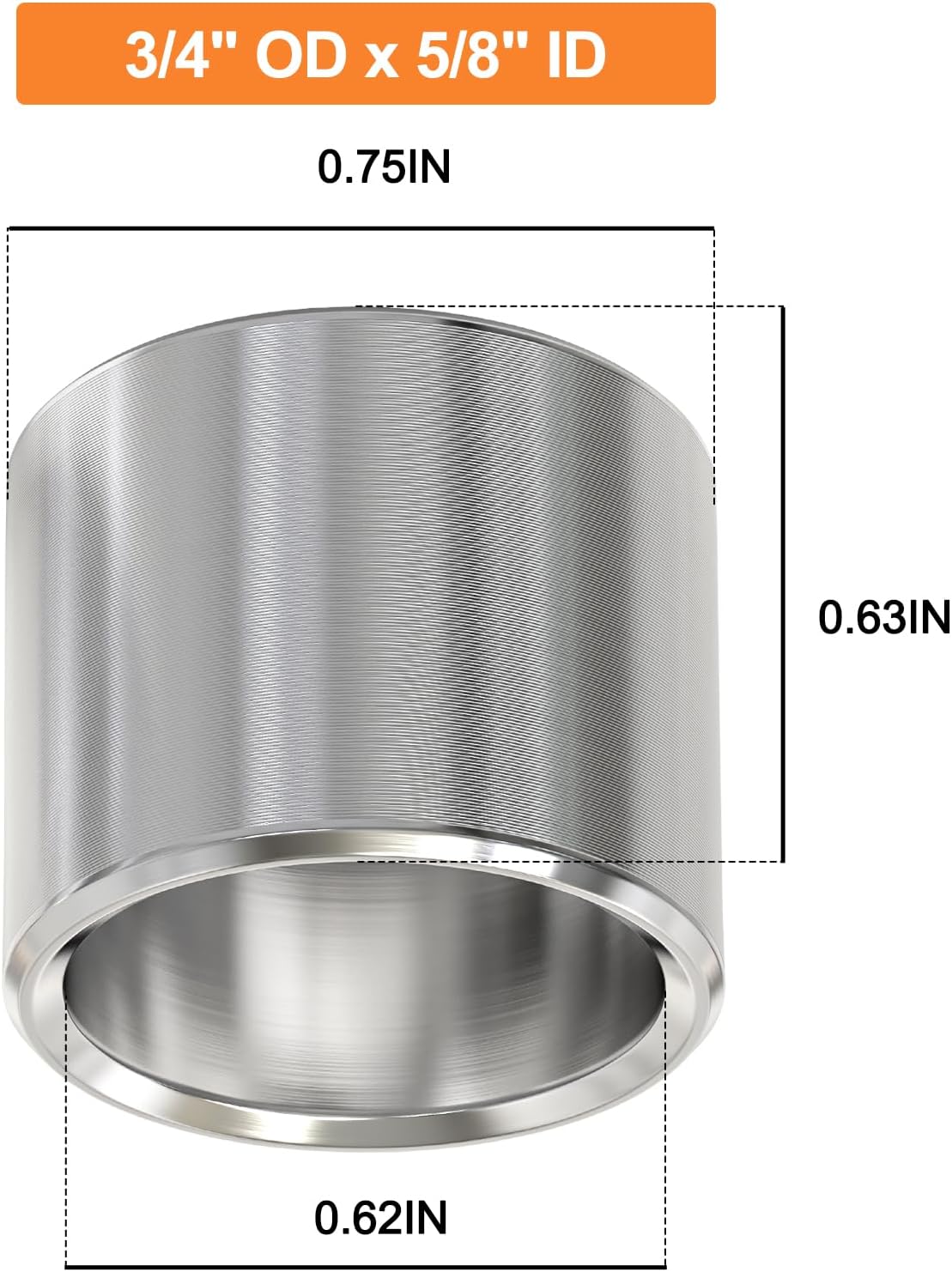 Buje reductor acero inox 12 pzas 3/4x5/8 pulg
