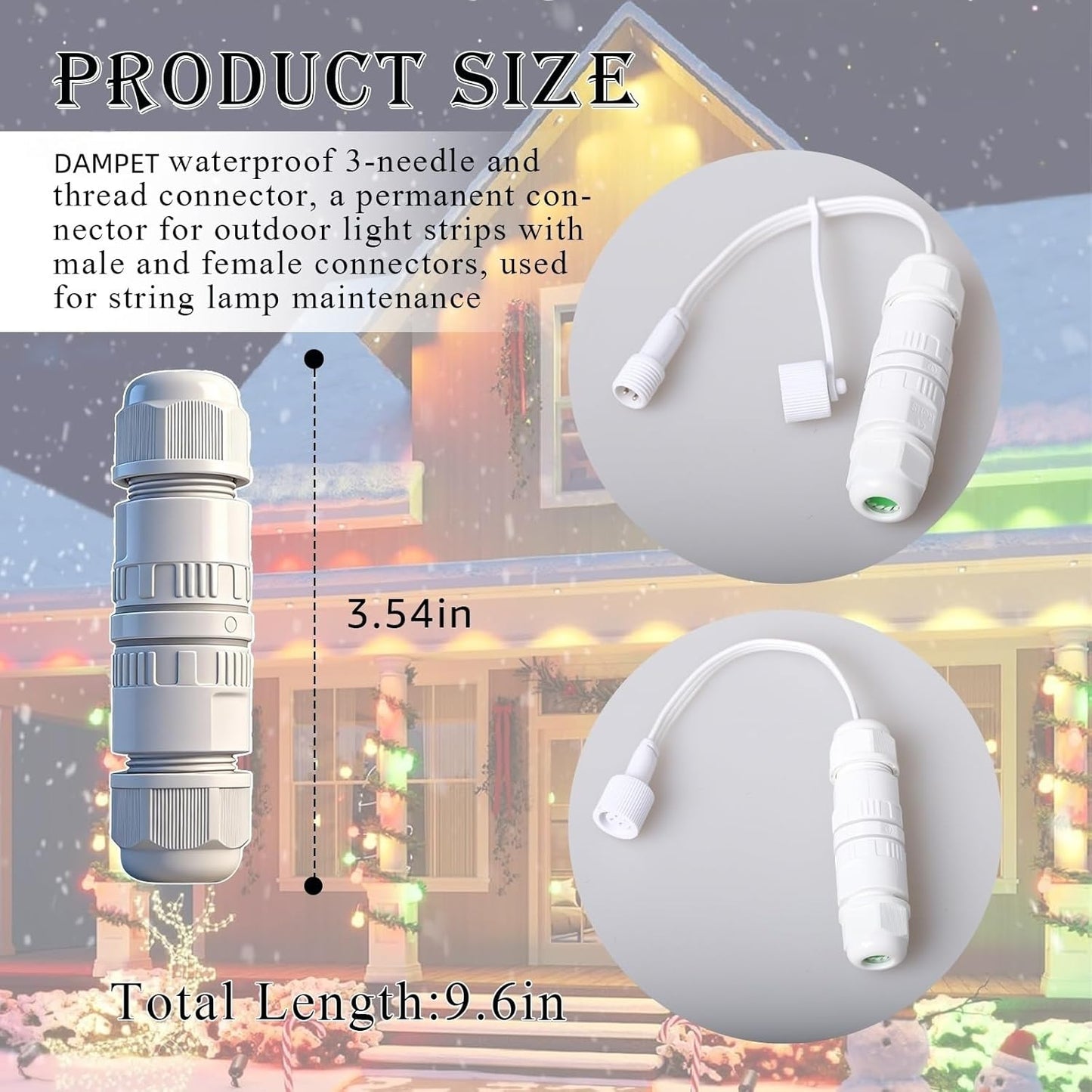 Conector impermeable 3 pines para luces Govee H706A H705A