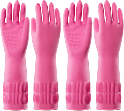 2 Pzas Guantes Goma Reutilizables para Lavar Platos y Limpiar