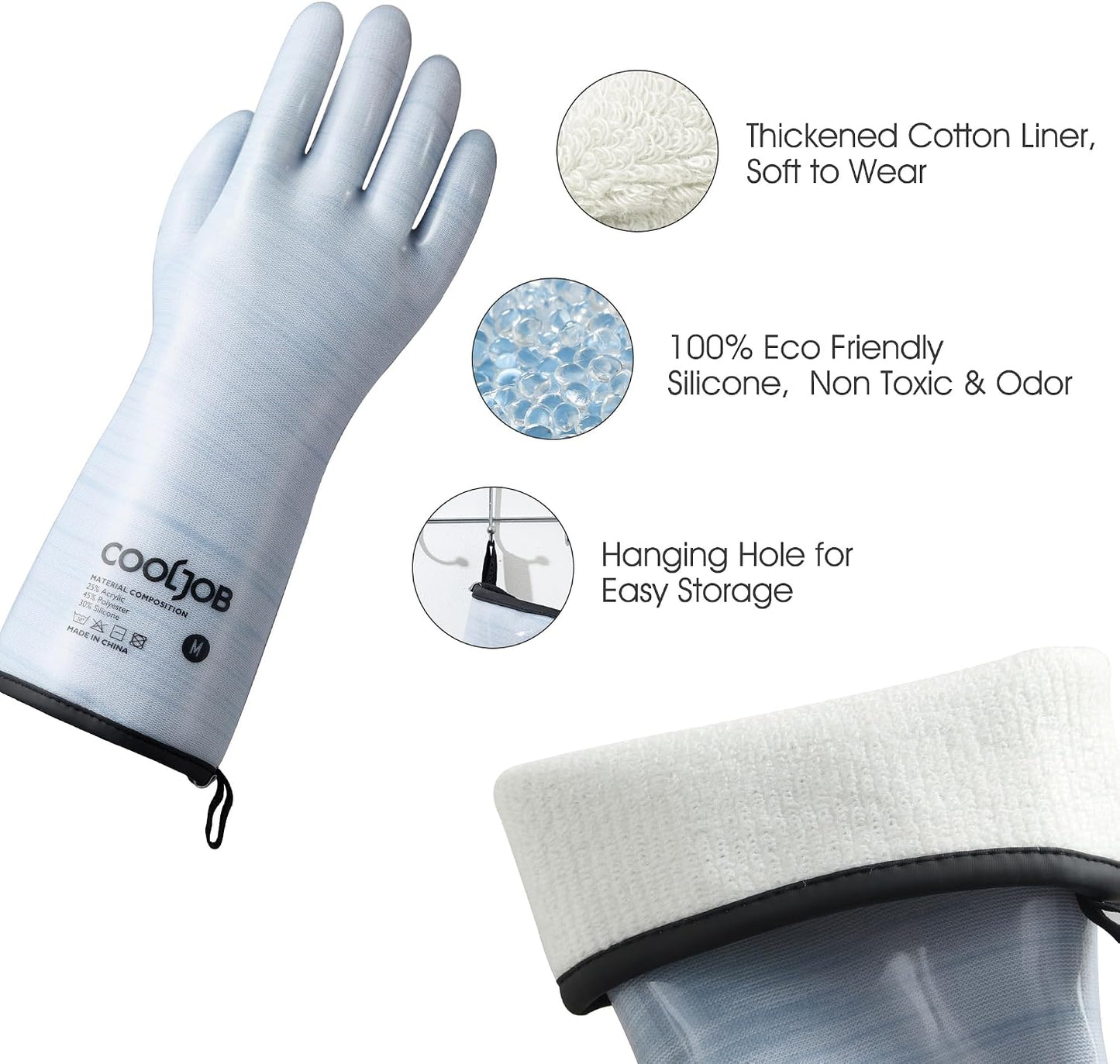 Guantes horno silicona impermeable azul talla M