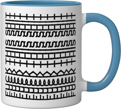 Taza Cerámica para Café Mensaje Oculto Azul/Blanco