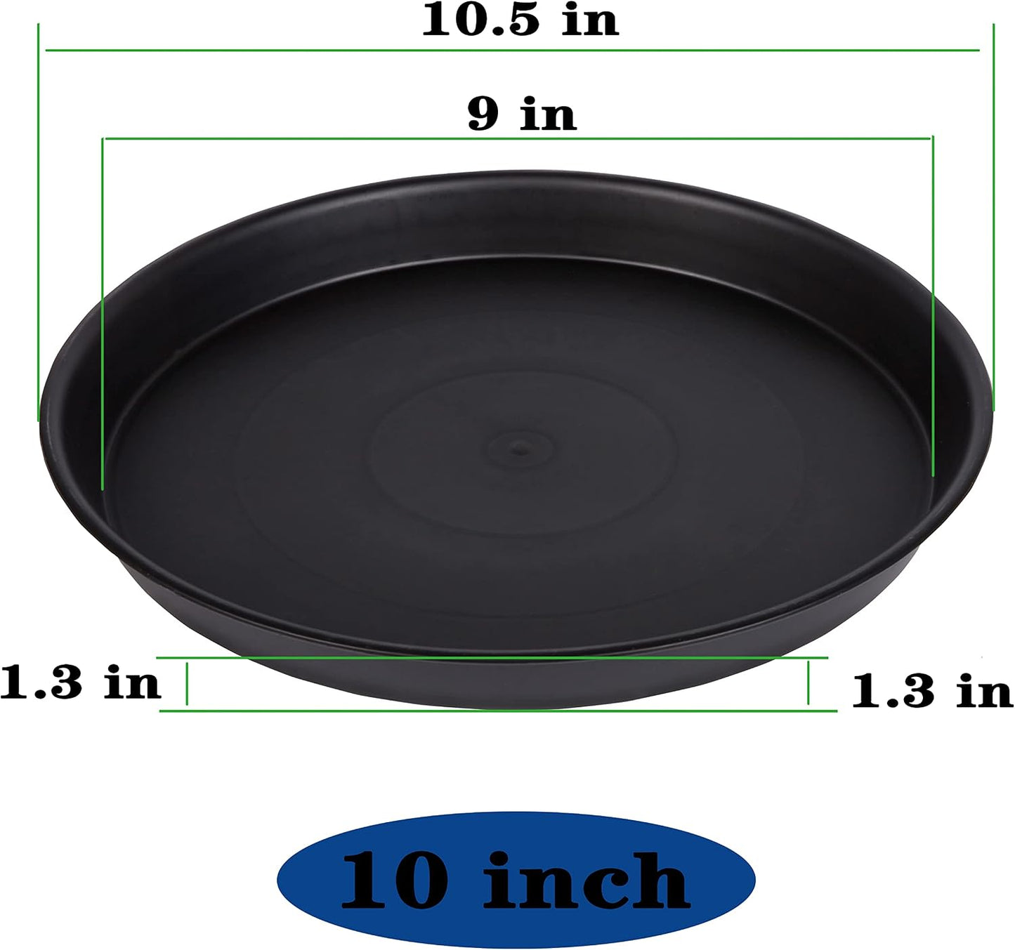 6 Pzas Platillos Plástico 10pulg para Plantas Interiores
