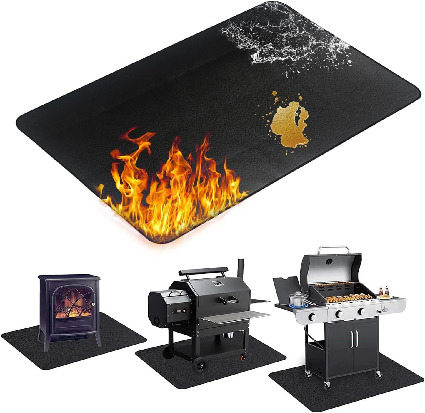 Tapete hoguera 60x40pulg ignífugo reutilizable impermeable