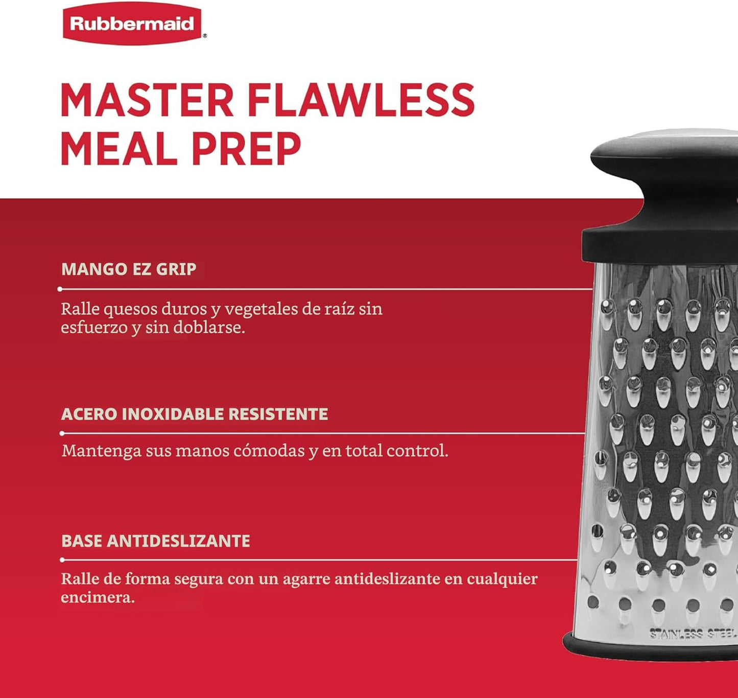 Rallador de queso acero inox 9.5pulg mango EZ Grip