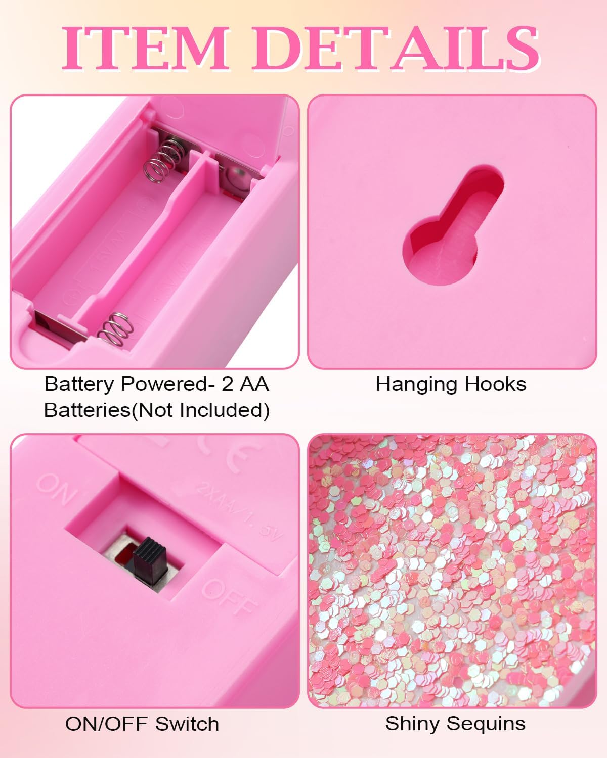 Letras LED marquesina rosa cálido para fiesta cumpleaños