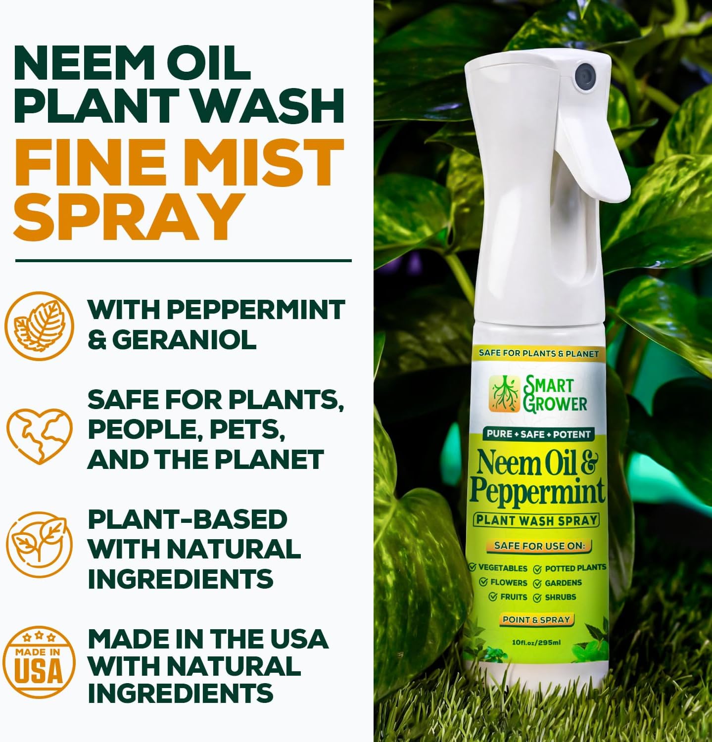 Aerosol aceite neem y menta para plantas interior exterior 10oz