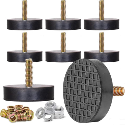 Niveladores goma M8 2pulg ajustables para muebles set 4 negro