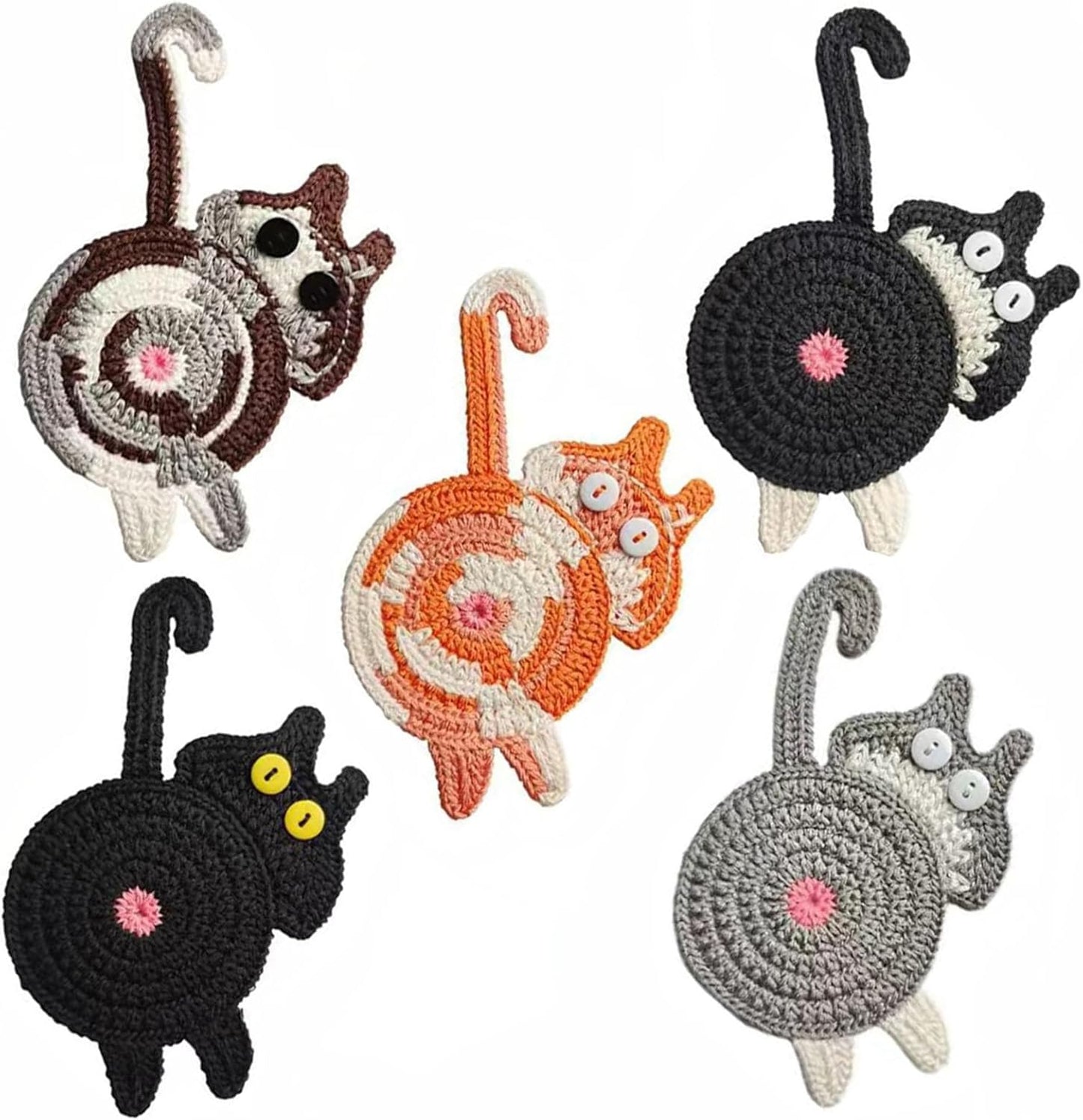 5 Posavasos Gato para Bebidas Regalo Durable para Mesa