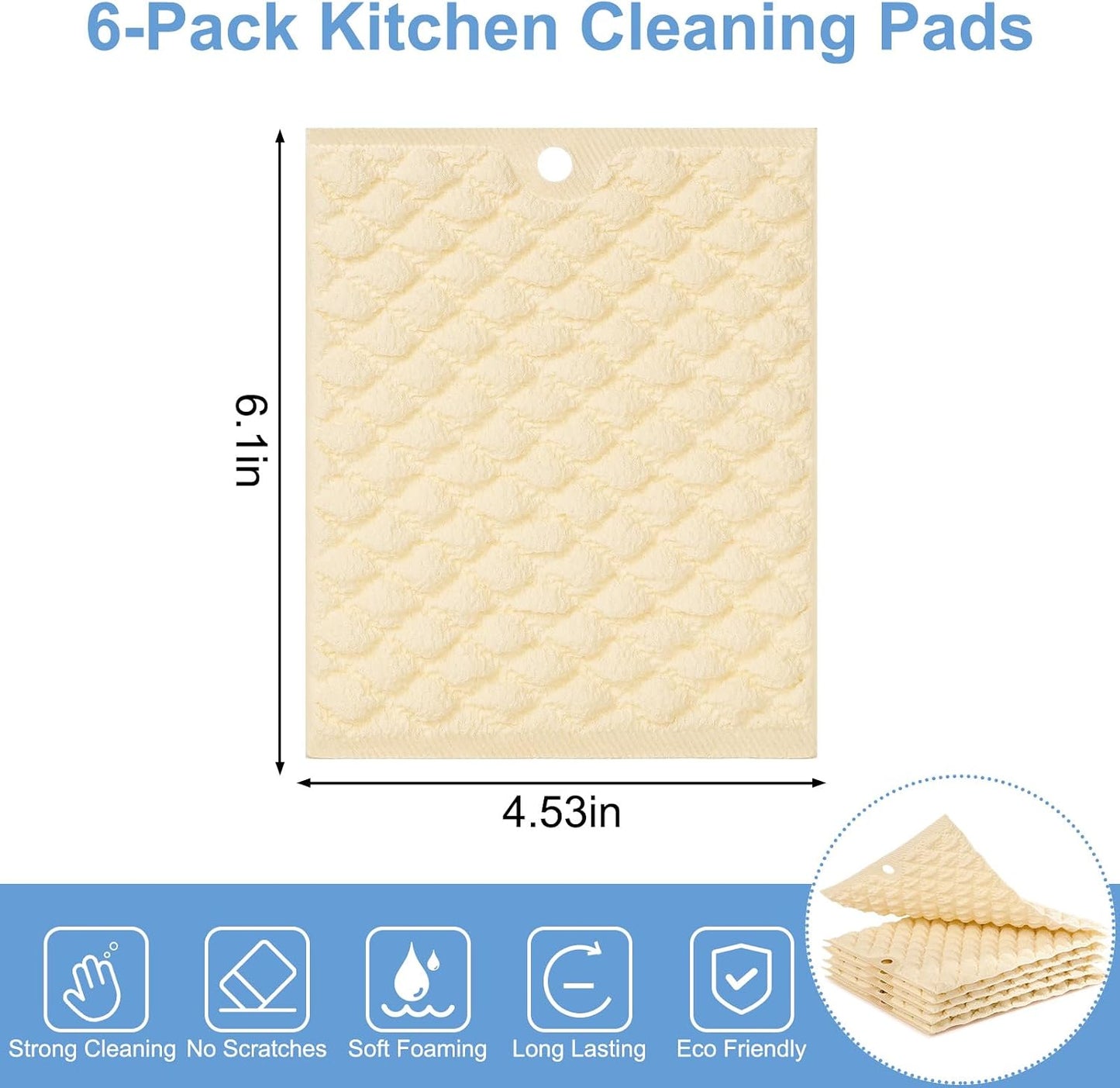 6 Pzas Almohadillas Antiarañazos para Cocina Reutilizables