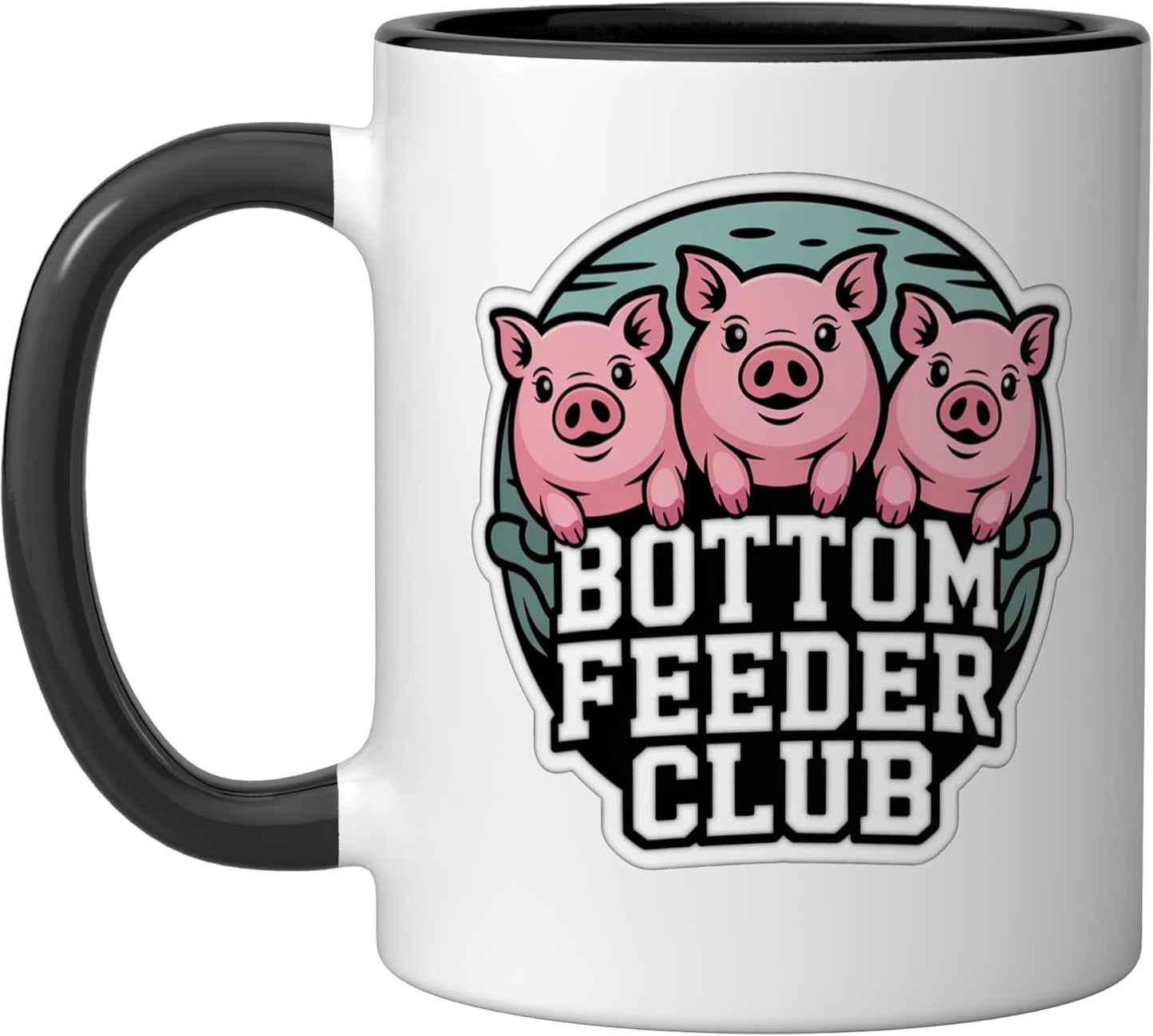 Taza Cerámica Juego 3 Cochinos Negro/Blanco