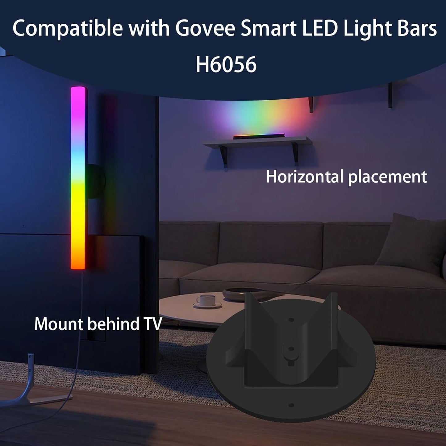 2 Pzas Soportes Luz Horizontal Comp Govee H6056 Autoadhesivo