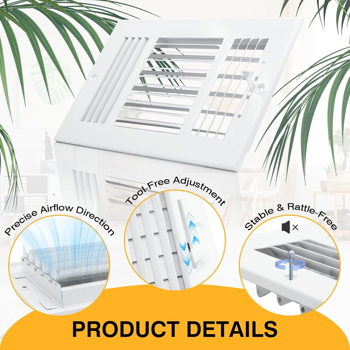 Rejilla techo 10x6pulg ventilación 3 vías ajustable