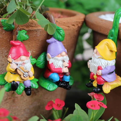 3 Pzas Gnomos Decoración Jardín Resina Estatua