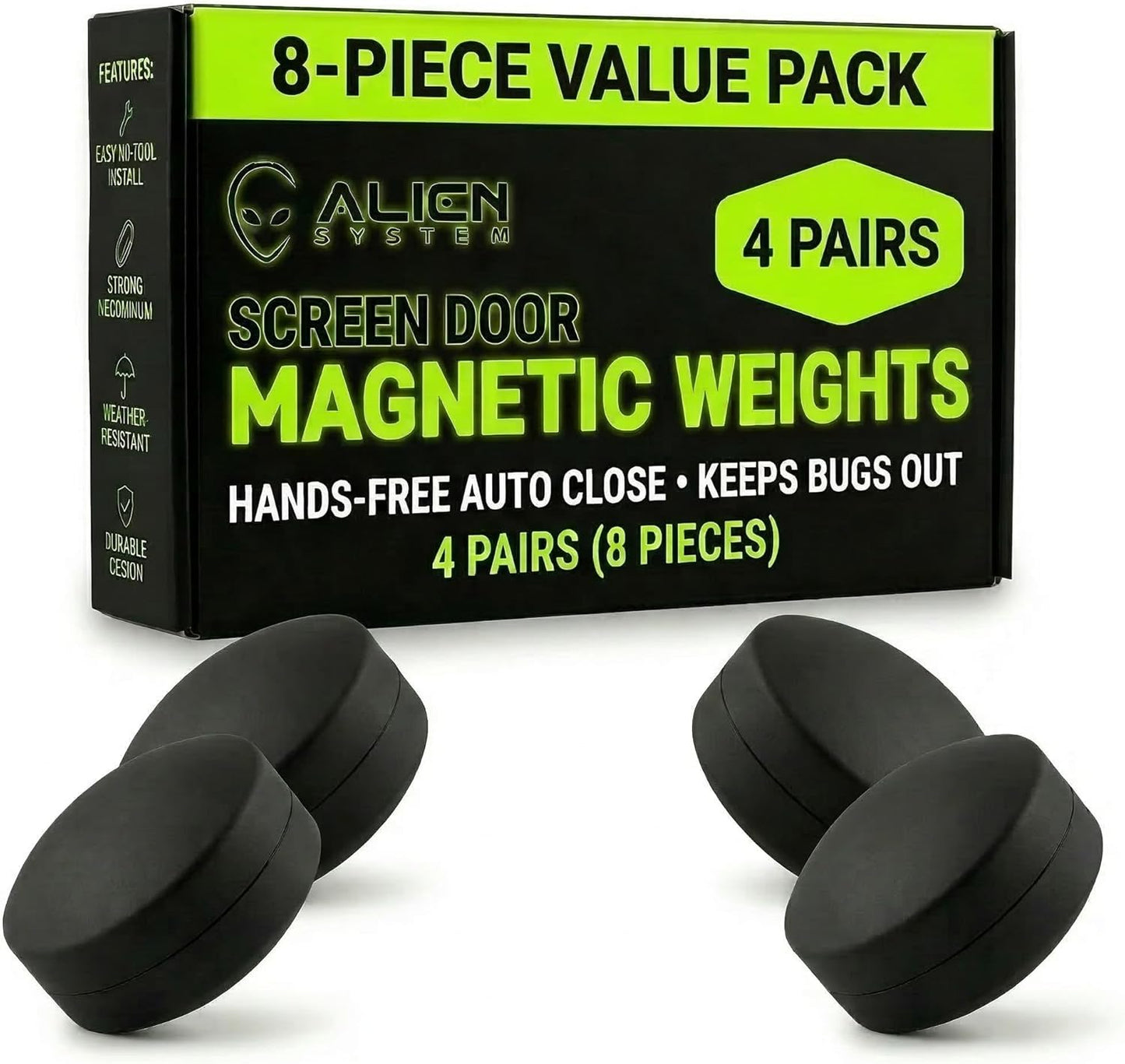 Pesos magnéticos puerta mosquitera 4 pzas silicón