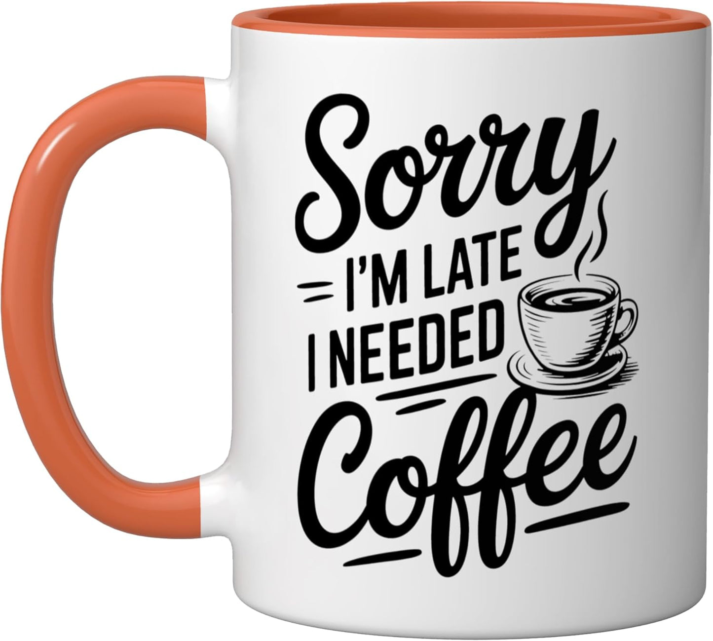 Taza Cerámica para Café Naranja/Blanco