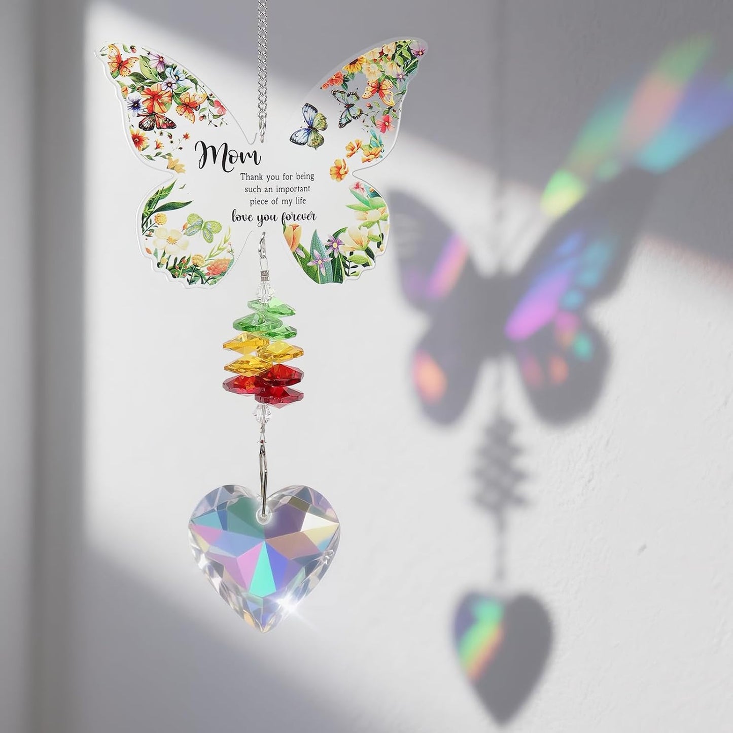 Atrapasoles mariposa bola cristal amor regalo mamá