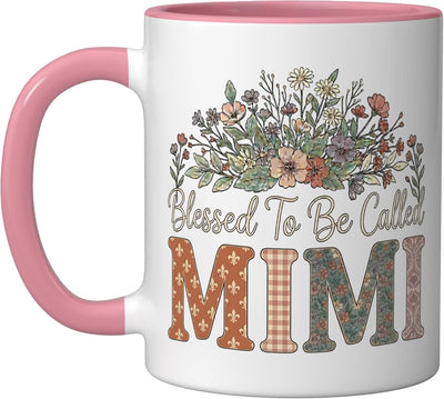 Taza Cerámica Florales para Madre Día de la Madre Rosa/Blanco
