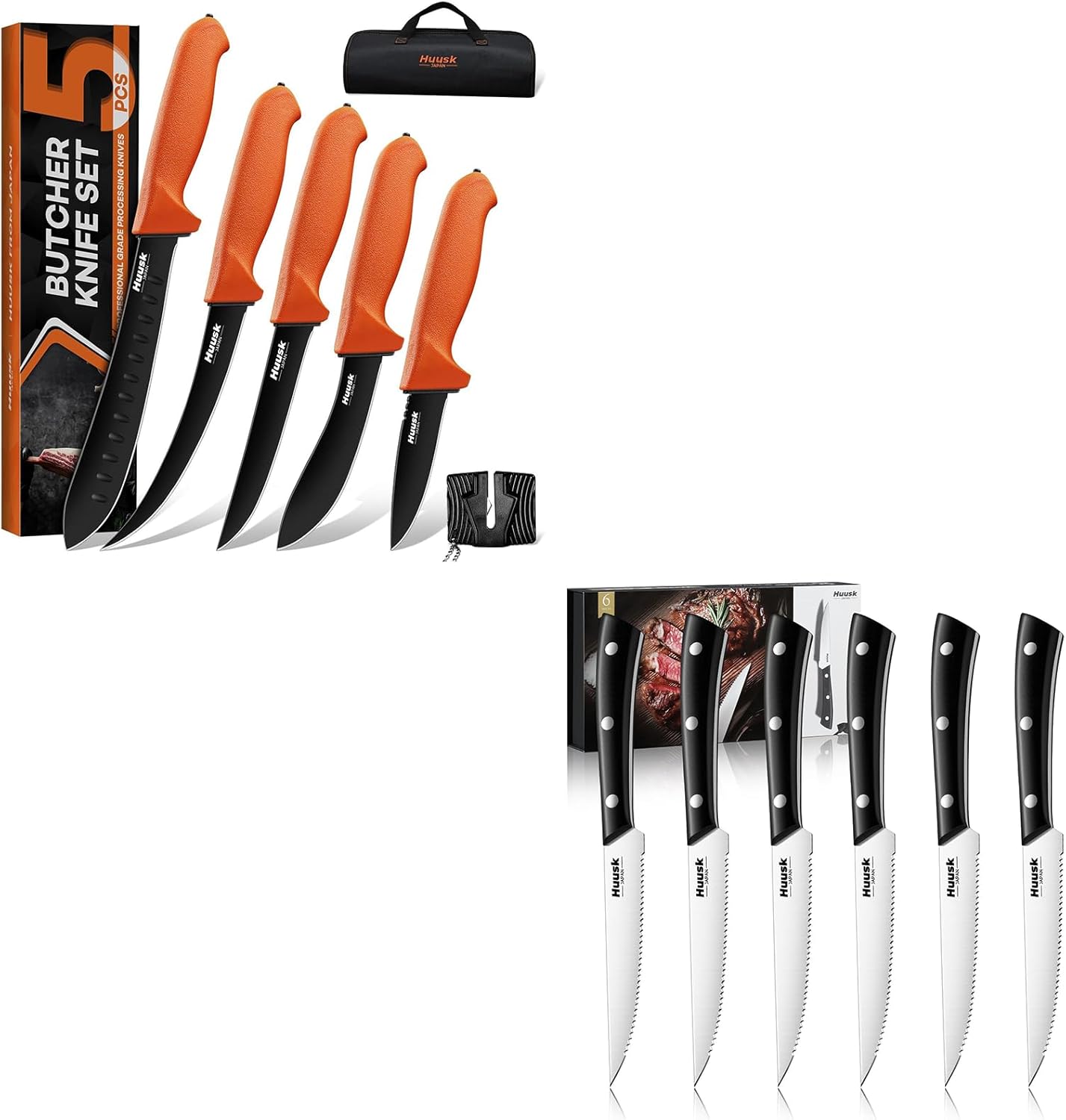 Set 6 Cuchillos Carnicero Afilados Dentados
