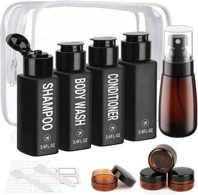 Botellas viaje TSA aprobado 14uds champú 3.4oz gel baño 2oz