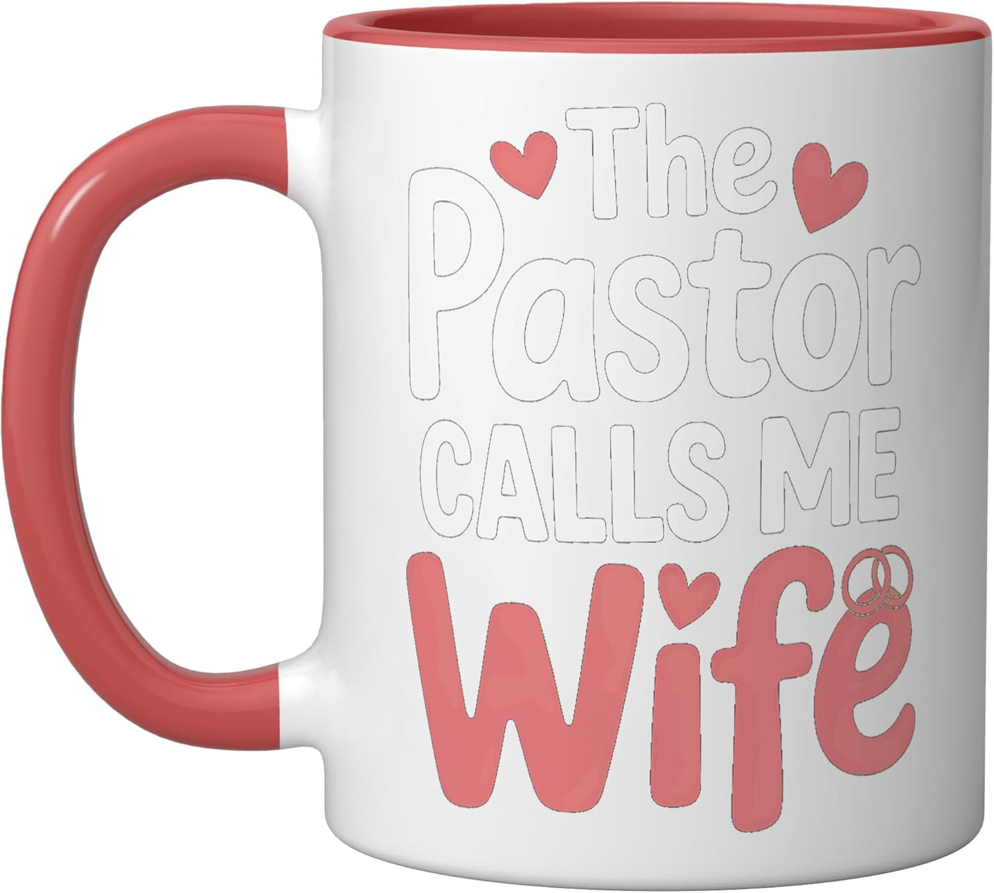 Taza Cerámica para Mujer Pastora Roja/Blanca